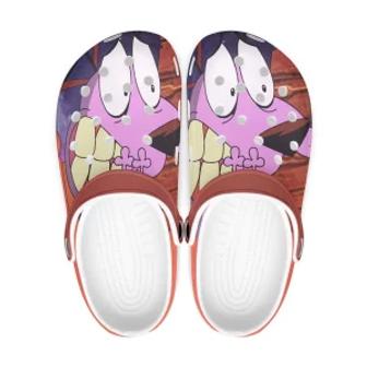 Courage The Cowardly Dog Cartoon Crocs Crocband Clogs Shoes Custom Name For Men Women And Kids - Monsterry AU