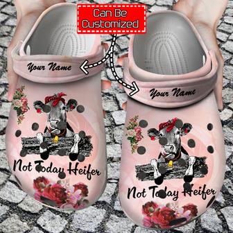 Cow Print Personalized Not Today Heifer Croc Style Clog - Monsterry CA