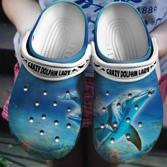 Crazy Dolphin Lazy In The Ocean Shoes Clogs Gifts For Men Women - Monsterry CA