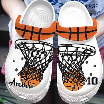 Custom Name And Number Basketball Hoop Clogs Shoes - Monsterry