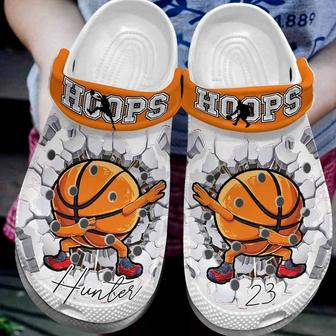 Custom Name And Number Funny Dabbing Basketball Hoops Clogsack Clogs Shoes - Monsterry AU