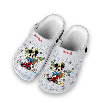 Custom Name Autism Awareness Crocs Mickey Cute Disney Crocband Clog Shoes For Men Women | Favorety UK