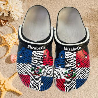 Custom Name Dominican Republic Dna Clogs Shoes - Monsterry