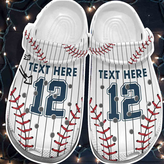 Custom Name Number Cool White Baseball Clogs Shoes - Monsterry