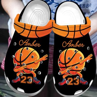 Custom Name Number Funny Basketball Dab Clogs Shoes - Monsterry DE