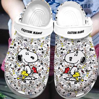 Custom Name Snoopy White Clogs Shoes | Favorety UK