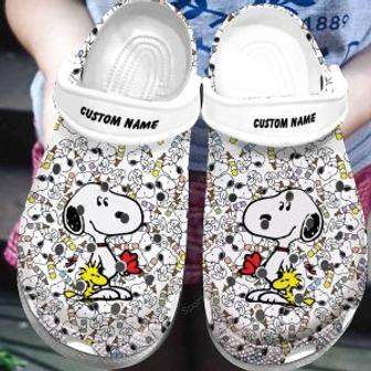 Custom Name Snoopy White Clogs Shoes | Favorety DE