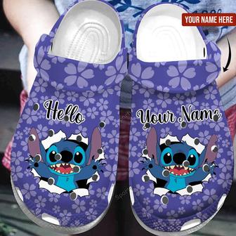 Custom Name Stitch Hello So Cute Kids Clogs Shoes | Favorety CA