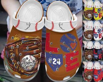 Custom Number Colorful Baseball Home Plate Clogs Shoes - Monsterry UK