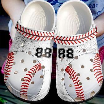 Custom Number Simple White Baseball Clogs Shoes - Monsterry AU