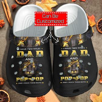 Custom Personalized Black Lion Father Black King Fathers Day Clog Shoes - Monsterry