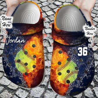 Custom Personalized Fire And Water Clog Shoes - Monsterry CA