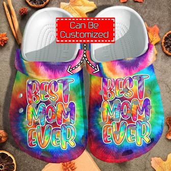 Custom Personalized Funny Best Mom Ever Hippie Tie Dye Style Outdoor Clog Shoes - Monsterry