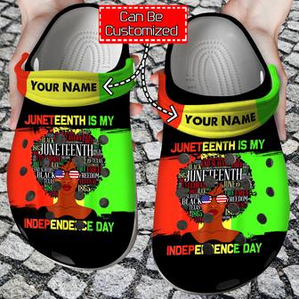 Custom Personalized Juneteenth Is My Independence Day Black Women Beach Clog Shoes - Monsterry DE