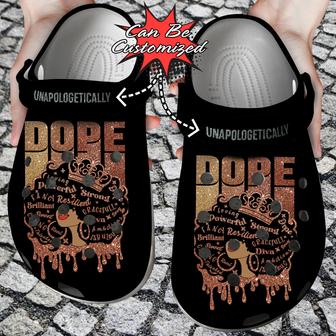 Custom Personalized Unapologetically Dope Black Woman Clog Shoes - Monsterry AU