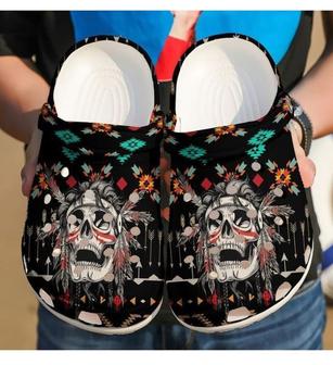Custom Skull Art Tatoo Clog Shoesshoes Crocbland Clog - Monsterry UK