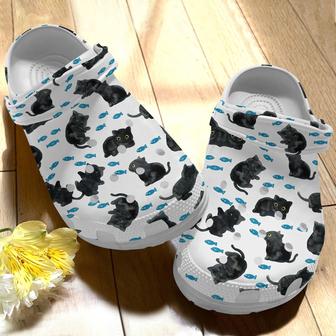 Cute Black Cats Water Color Shoes - Cute Animal Crocbland Clog Birthday Gift - Monsterry UK