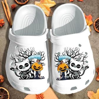 Cute Skull Cat Witch Pumpkin Clog Shoesshoes Clog Halloween Clog Shoescrocband Clog Birthday Gift For Man Woman - Monsterry