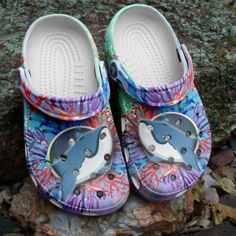 Cute Whale Cartoon Ocean Shoes Crocbland Clog Birthday Gifts - Monsterry