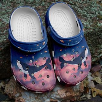 Cutie Couple On Whale Shoes - Love The Ocean Shoes Crocbland Clog - Monsterry CA