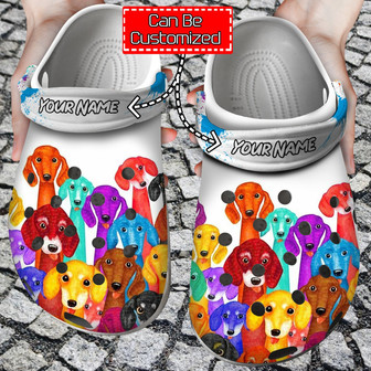 Dachshund Colorful Clog Shoes Dog - Monsterry