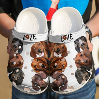 Dachshund Doxies Love Classic Clogs Shoes - Monsterry