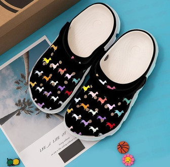 Dachshund Pattern Classic Clogs Shoes - Monsterry