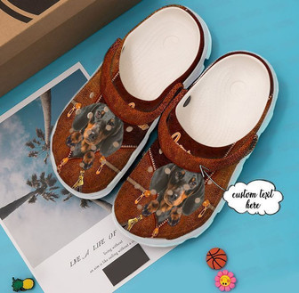 Dachshund Personalized Cool Classic Clogs Shoes - Monsterry