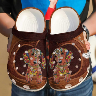 Dachshund Personalized Cute Floral V2 Classic Clogs Shoes - Monsterry
