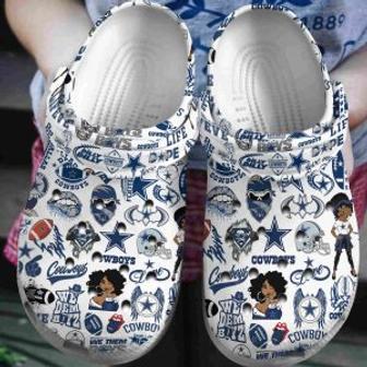 Dallas Cowboys Nfl Crocs Crocband Clogs Shoes | Favorety