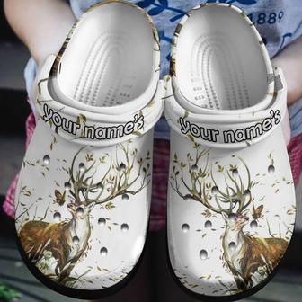 Deer And Butterfly In Autumn Wind Shoes Clog Gift - Monsterry CA