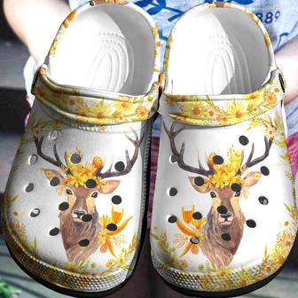 Deer Flowers Cute Shoes - Love For Deer Flowers Bekind Autumn Crocbland Clog - Monsterry AU