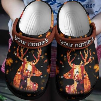 Deer Walking Through Forest Autumn Shoes Clog Birthday Gift - Monsterry UK