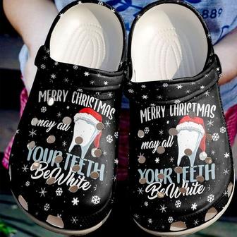 Dentist May All Your Teeth Be White Christmas Santa Hat Crocband Clog Shoes For Men Women - Monsterry CA