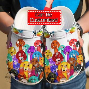 Dog Dachshund Colorful Clog Shoes - Monsterry