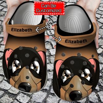 Dog Dachshund Face Print Personalized Clogs Shoes With Your Name - Monsterry CA