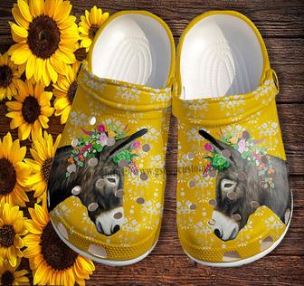 Donkey Flower Boho Shoes Gift Farmer- Donkey Girl Horse Lover Clogs Gift Women - Monsterry UK