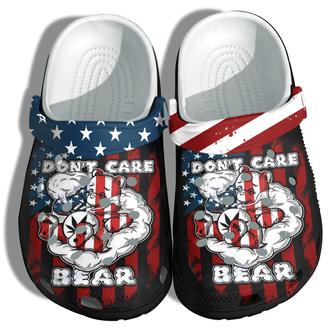 Dont Care Bear 420 America Flag Shoes Funny Gift - Funny Smoking Weed 4Th Of July Shoes Birthday Gift - Monsterry UK