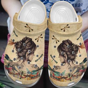 Dragonfly Girl Boho Vintage Shoes Shoes - Dragonfly Classic Retro Clogs Gift Women Mother Day - Monsterry