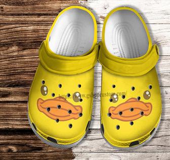 Duck Face Yellow Shoes For Men Women - Funny Duck Speculum Face Croc Clogs Shoes Gift Birthday - Monsterry UK