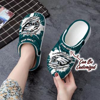 Eagles Personalized Peagles Football Ripped Claw Clog Shoes - Monsterry