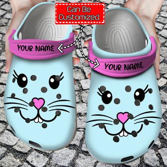 Easter Personalized Cute Bunn Face Clog Shoes - Monsterry