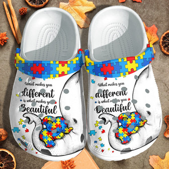 Elephant Autism Mom Hug Elephant Baby Shoes - Autism Awareness Shoes Puzzel Style Clog Clogs - Monsterry