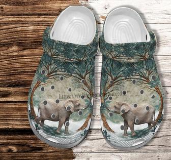Elephant Jungle Tree Shoes For Men Women - Elephant Lover Croc Clogs Shoes Gift Mother Day 2022 - Monsterry