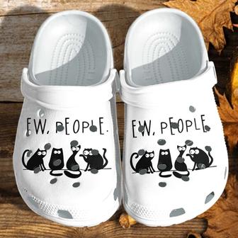 Ew People Black Cat Custom Shoes Clogs Funny - Anime Cat Meme Outdoor Shoes Clogs Gifts - Monsterry