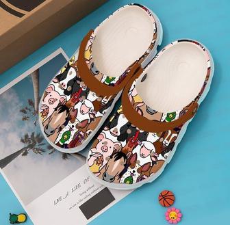 Farmer Animals Doodle Classic Clogs Shoes - Monsterry