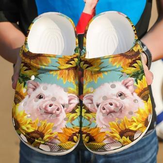 Farmer Sunflower Pig Classic Clogs Shoes - Monsterry