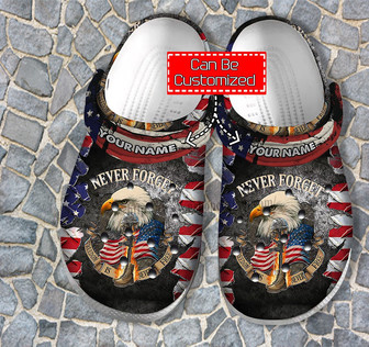 Father Day 2022 Military Eagle Shoes For Men - Army Veteran Usa Flag Shoes Clog Clogs Customize 4Th Of July - Monsterry