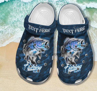 Father Day Fishing Clog Shoes Gift For Husband Son- Hook Fish Shoes Clog Clogs Customize Name - Monsterry
