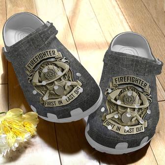 Firefighter Custom Shoes Clogs Fathers Day Gifts - Firefighter First In Last Out Shoes Clogs - Monsterry CA